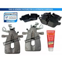 For Mazda 3 Brake Calipers + Brake Pads & Free Lubricant Rear From 2003-2009