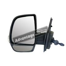 For Vauxhall Combo MK3 2011-15 Twin Glass Cable Black Wing Door Mirror Left Side
