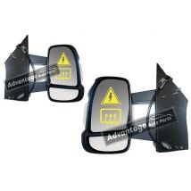 Fiat Ducato 2006-2020 Long Arm Electric Black Wing Door Mirrors Pair L & R Side
