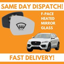 Door Wing Mirror Glass For Jaguar F-Pace 2015-2020 Heated UK Right Drivers Side