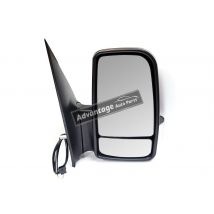 VW Crafter 2006-2016 Manual Short Arm Wing Door Mirror Black Cover Drivers Side