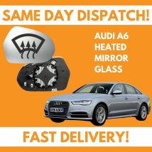 Door Wing Mirror Glass For Audi A6 Inc Allroad 2011-2018 Heated UK Right Side