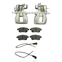 For Ford Transit Rear Brake Calipers and Brake Pads and Wear Leads Set 2006-2014
