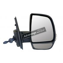 For Fiat Doblo MK2 2010-2015 Twin Glass Cable Black Wing Mirror Drivers Side