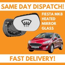 Door Wing Mirror Glass For Ford Fiesta MK8 2017-21 Heated UK Left Passenger Side