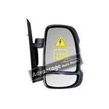 Fiat Ducato 2006-On Short Arm Electric Black Wing Door Mirror Drivers Side